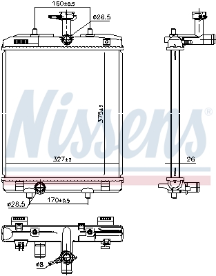Radiator, engine cooling - 606330 NISSENS