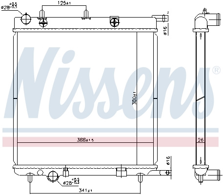 Radiator, engine cooling - 606400 NISSENS