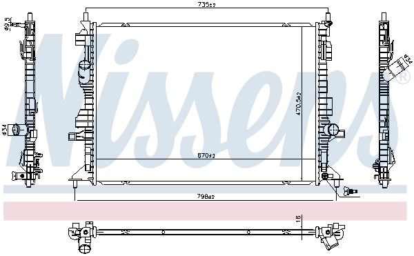Radiator, engine cooling - 606404 NISSENS