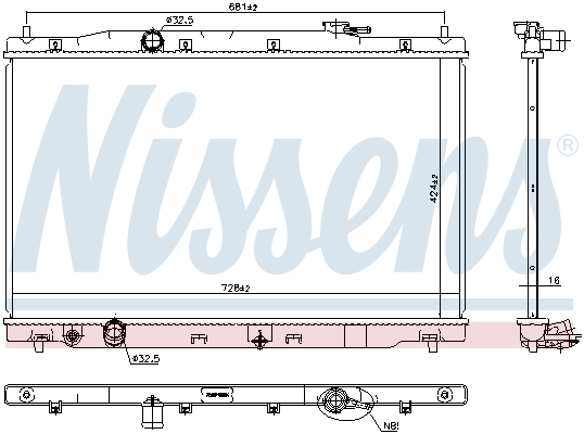 Radiator, engine cooling - 606444 NISSENS