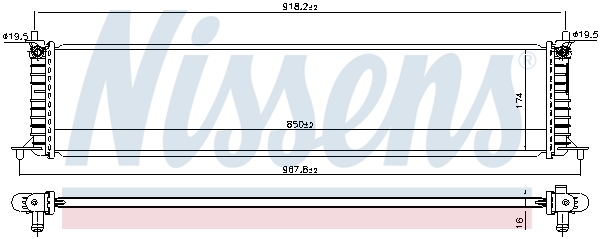 Radiator, engine cooling - 606454 NISSENS