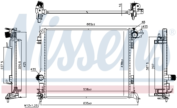 Radiator, engine cooling - 606472 NISSENS