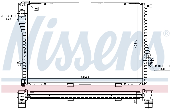 Radiator, engine cooling - 60648 NISSENS