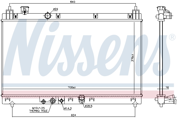 Radiator, engine cooling - 606519 NISSENS