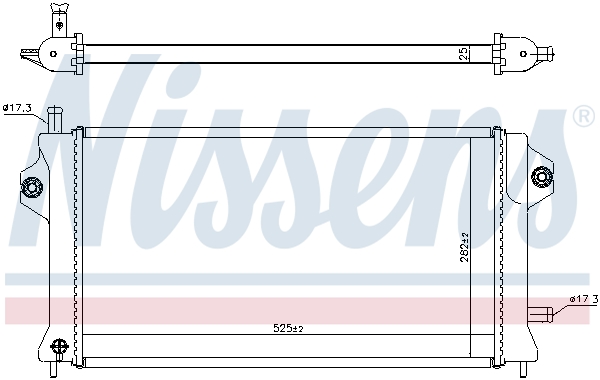 Radiator, engine cooling - 606529 NISSENS