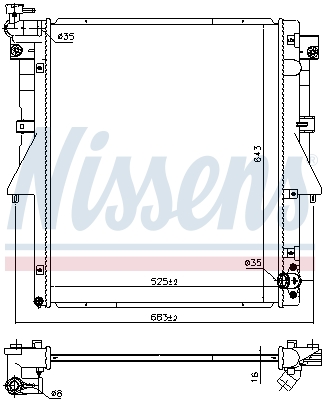 Radiator, engine cooling - 606549 NISSENS