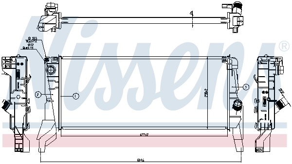 Radiator, engine cooling - 606562 NISSENS