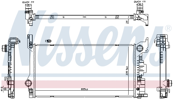 Radiator, engine cooling - 606565 NISSENS