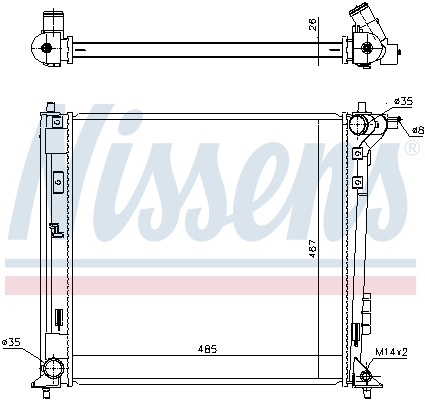 Radiator, engine cooling - 606605 NISSENS