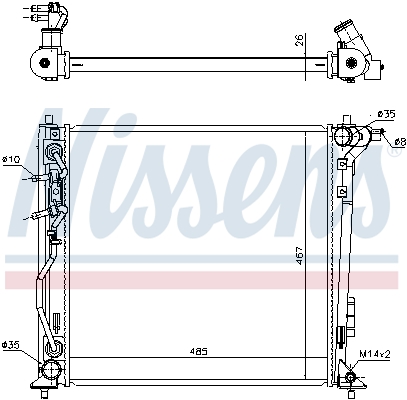 Radiator, engine cooling - 606606 NISSENS