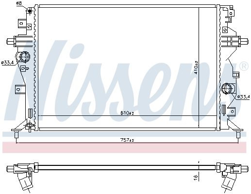 Radiator, engine cooling - 606607 NISSENS