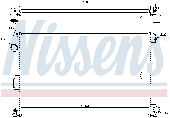 Radiator, engine cooling - 606610 NISSENS