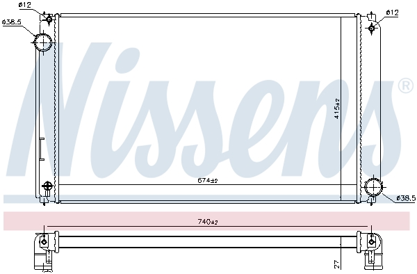 Radiator, engine cooling - 606635 NISSENS