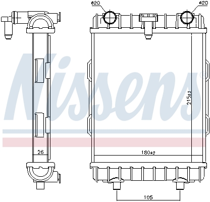 Radiator, engine cooling - 606645 NISSENS