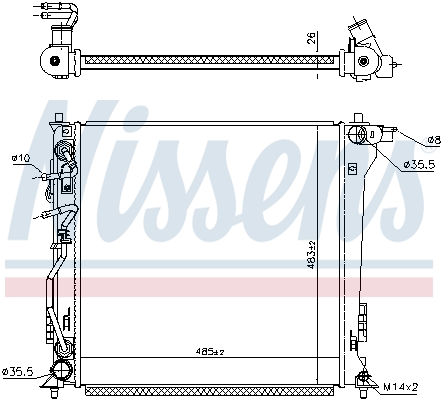 Radiator, engine cooling - 606673 NISSENS