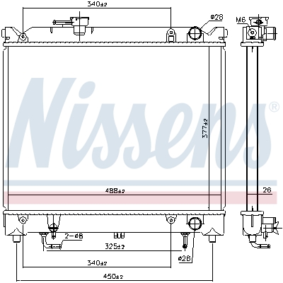 Radiator, engine cooling - 606692 NISSENS