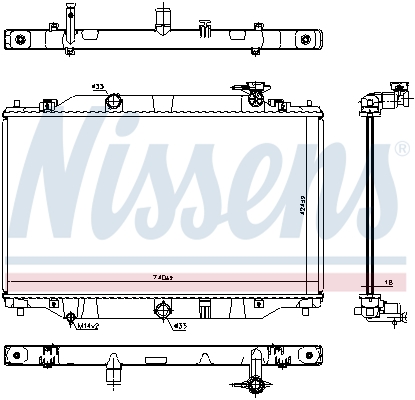 Radiator, engine cooling - 606698 NISSENS