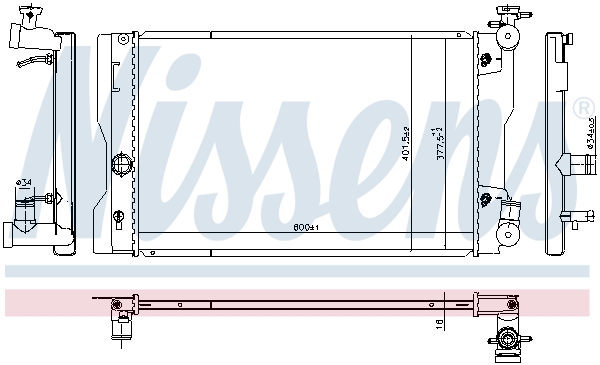 Radiator, engine cooling - 606788 NISSENS