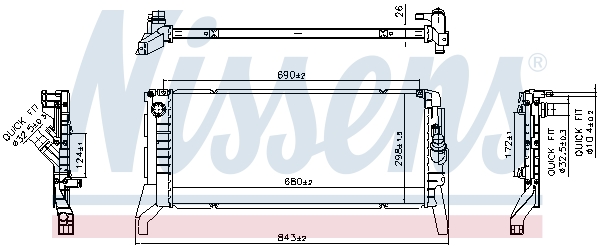 Radiator, engine cooling - 606789 NISSENS