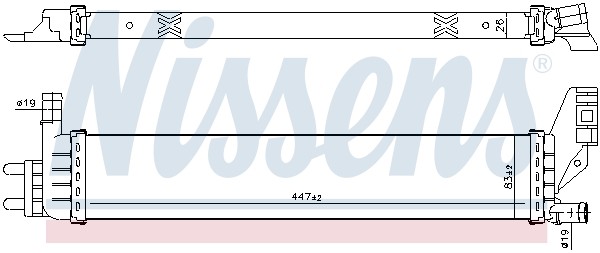 Radiator, engine cooling - 606793 NISSENS