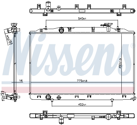 Radiatore, Raffreddamento motore - 606823 NISSENS