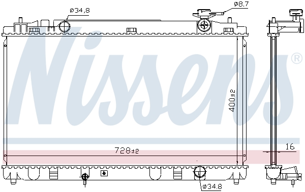 Radiator, engine cooling - 606836 NISSENS
