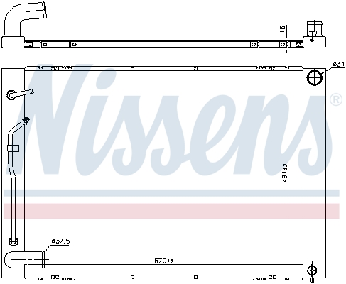 Radiator, engine cooling - 606837 NISSENS