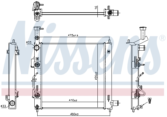 Radiator, engine cooling - 606866 NISSENS
