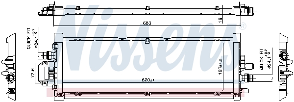 Radiator, engine cooling - 606906 NISSENS