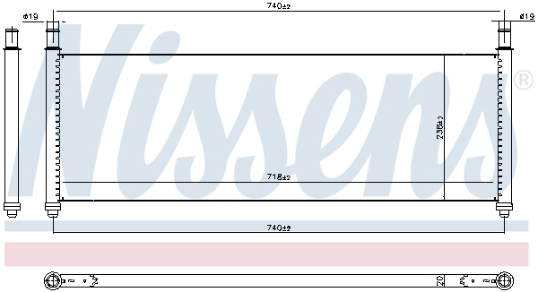 Radiator, engine cooling - 606907 NISSENS