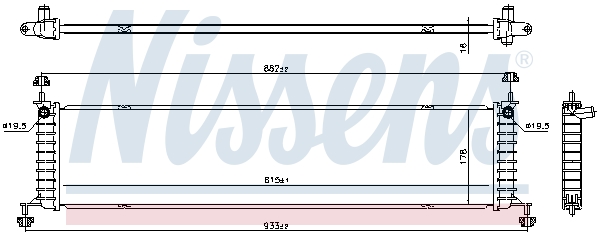Radiator, engine cooling - 606915 NISSENS