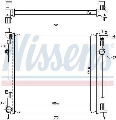 Radiator, engine cooling - 606950 NISSENS