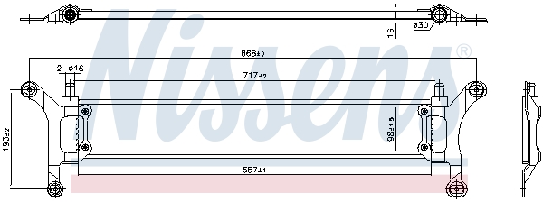 Radiator, engine cooling - 606955 NISSENS