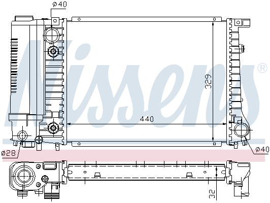 Radiator, engine cooling - 60703A NISSENS
