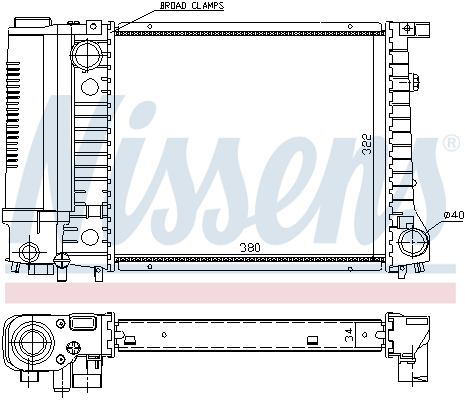 Radiator, engine cooling - 60729A NISSENS
