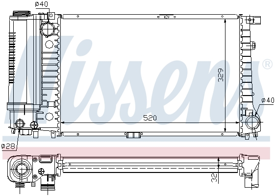 Radiator, engine cooling - 60736A NISSENS