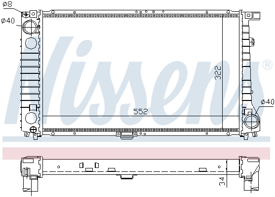 Radiator, engine cooling - 60744A NISSENS