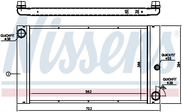 Radiator, engine cooling - 60762 NISSENS