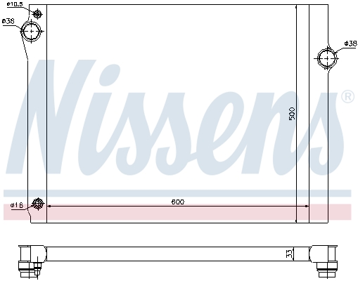 Radiator, engine cooling - 60768 NISSENS