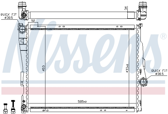 Radiator, engine cooling - 60782 NISSENS