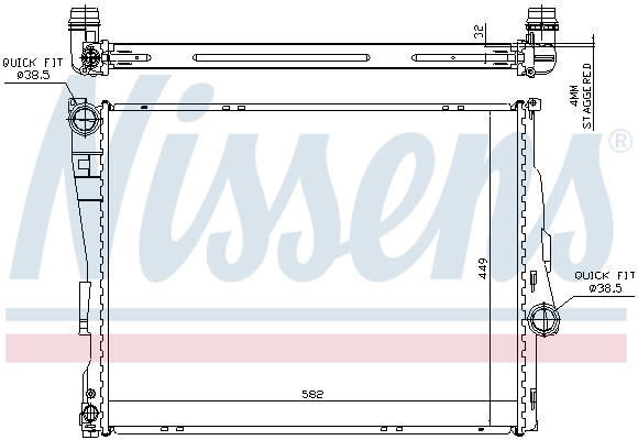 Radiator, engine cooling - 60782A NISSENS