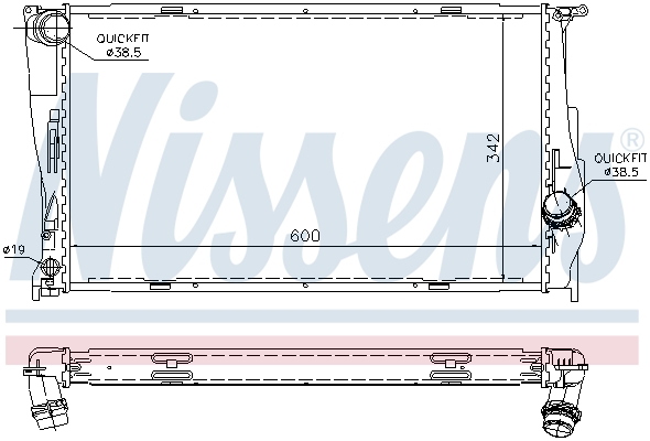 Radiator, engine cooling - 60785A NISSENS