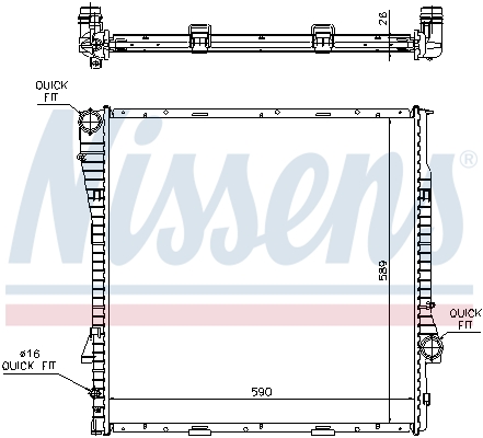 Radiator, engine cooling - 60788A NISSENS