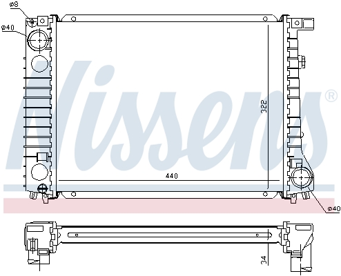 Radiator, engine cooling - 60797A NISSENS