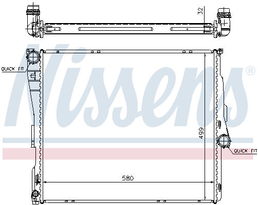 Radiator, engine cooling - 60803A NISSENS