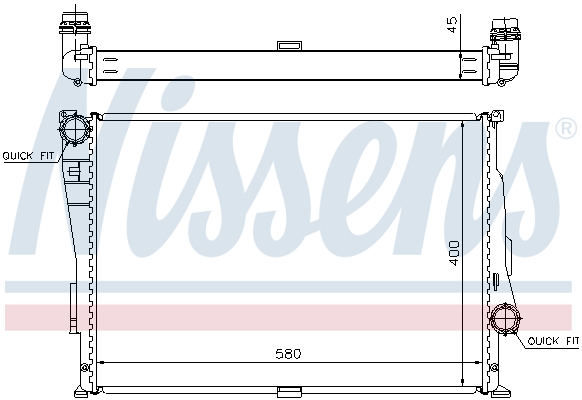 Radiator, engine cooling - 60806 NISSENS