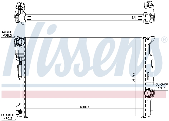 Radiator, engine cooling - 60809 NISSENS