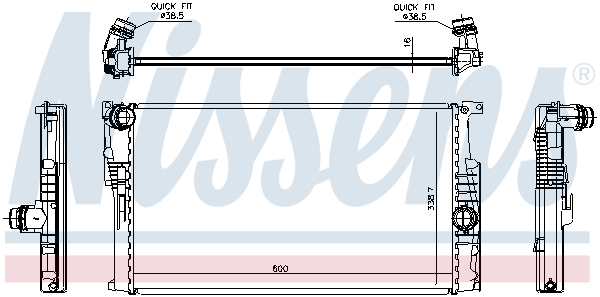 Radiator, engine cooling - 60814 NISSENS
