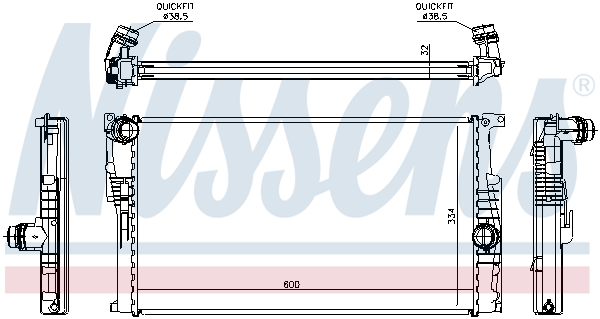 Radiator, engine cooling - 60816 NISSENS