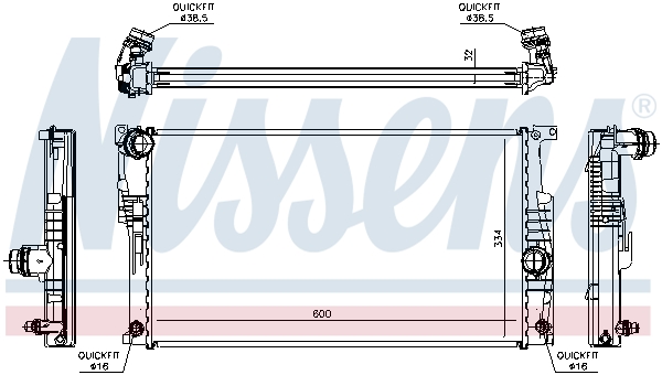 Radiator, engine cooling - 60817 NISSENS